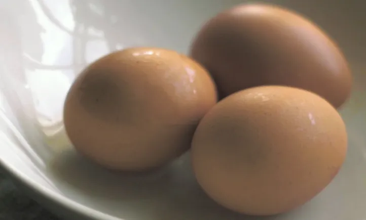 Three eggs in a bowl