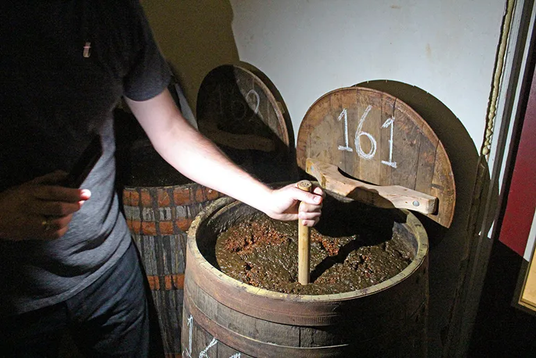 Soy sauce brewing in whisky barrels